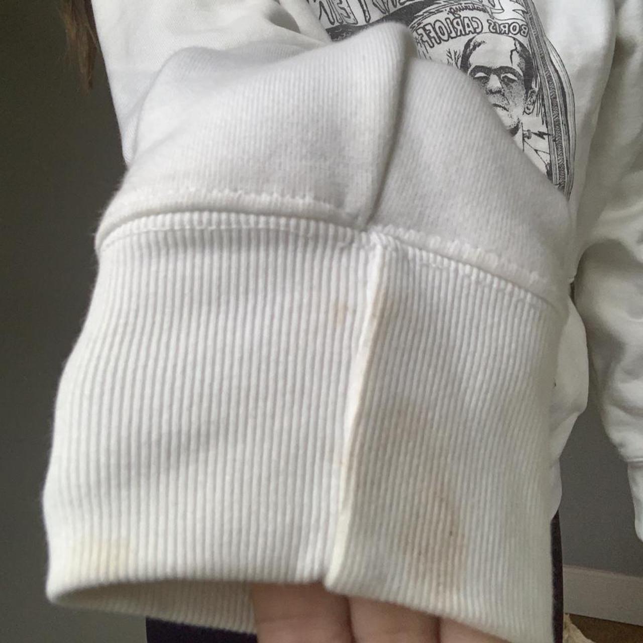 white with black detail brandy melville crew Depop