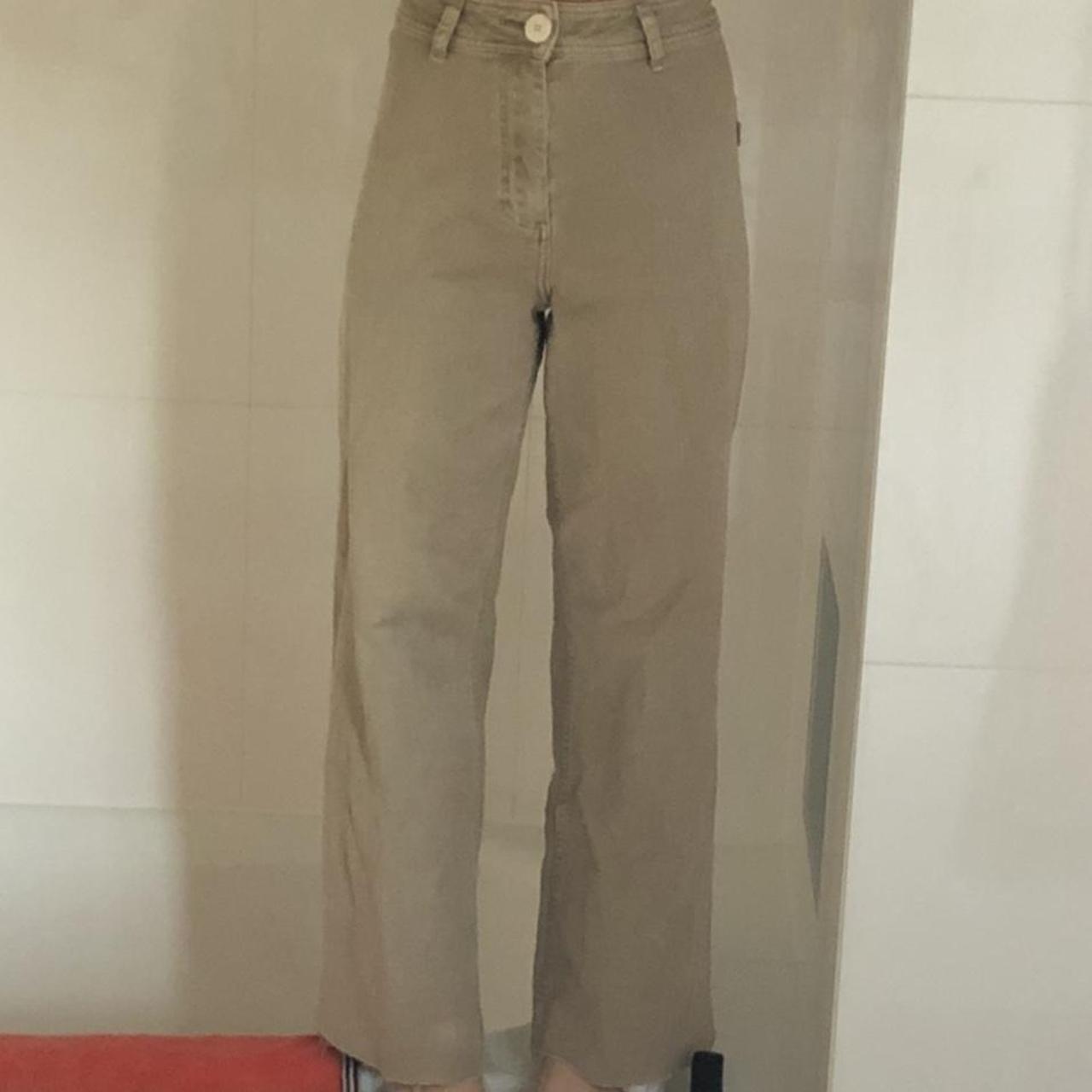 Ghanda beige high waisted pants, never... Depop
