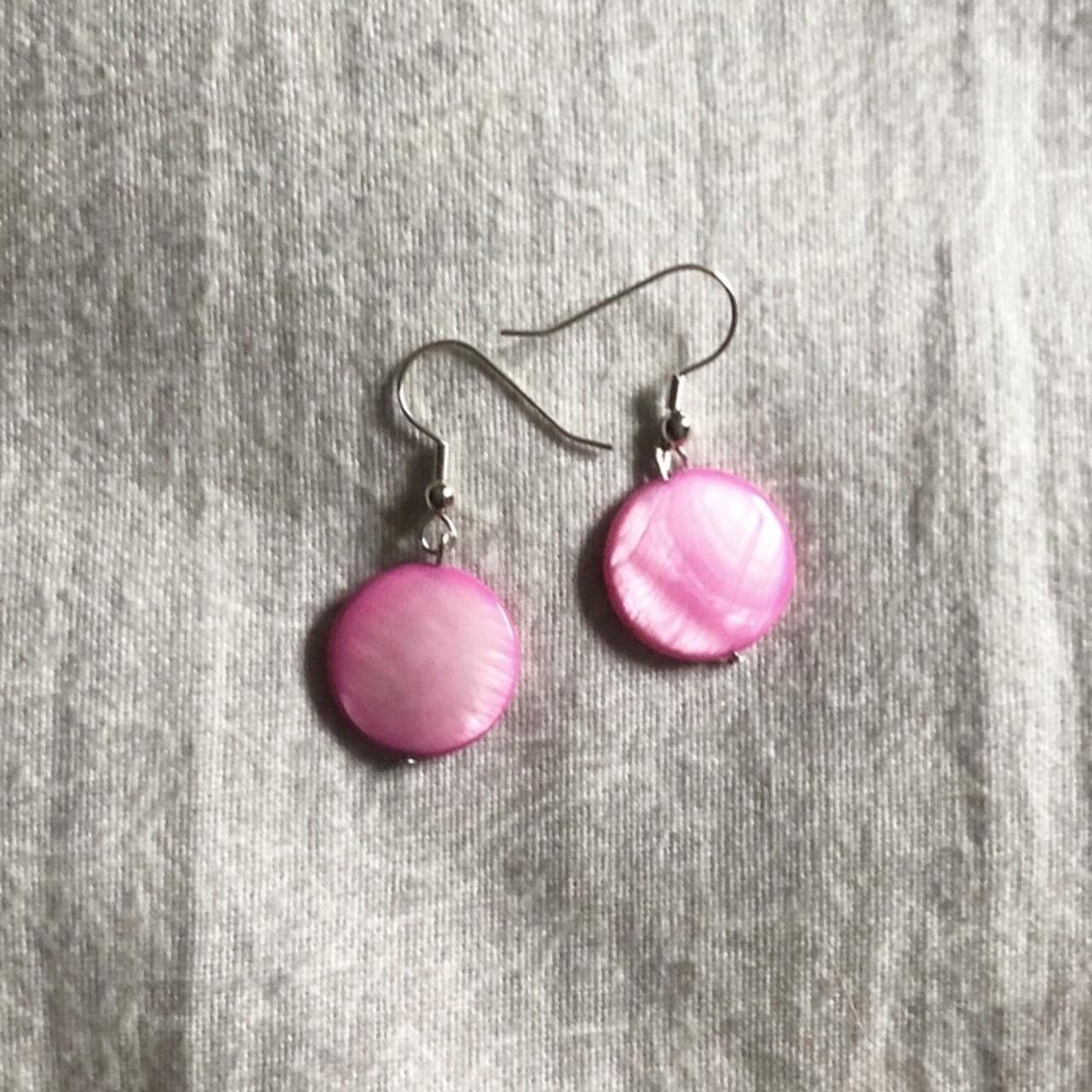 Product Image 1 - Pink Circle Dangle Earrings 🌸🌺🌷
:Free