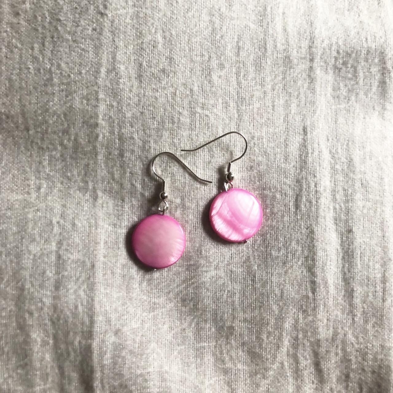 Product Image 2 - Pink Circle Dangle Earrings 🌸🌺🌷
:Free