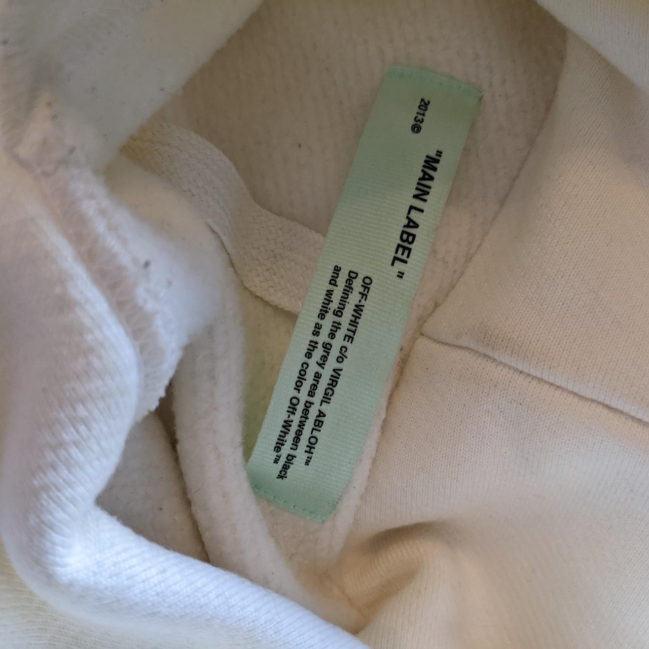 Off white tag hot sale on hoodie