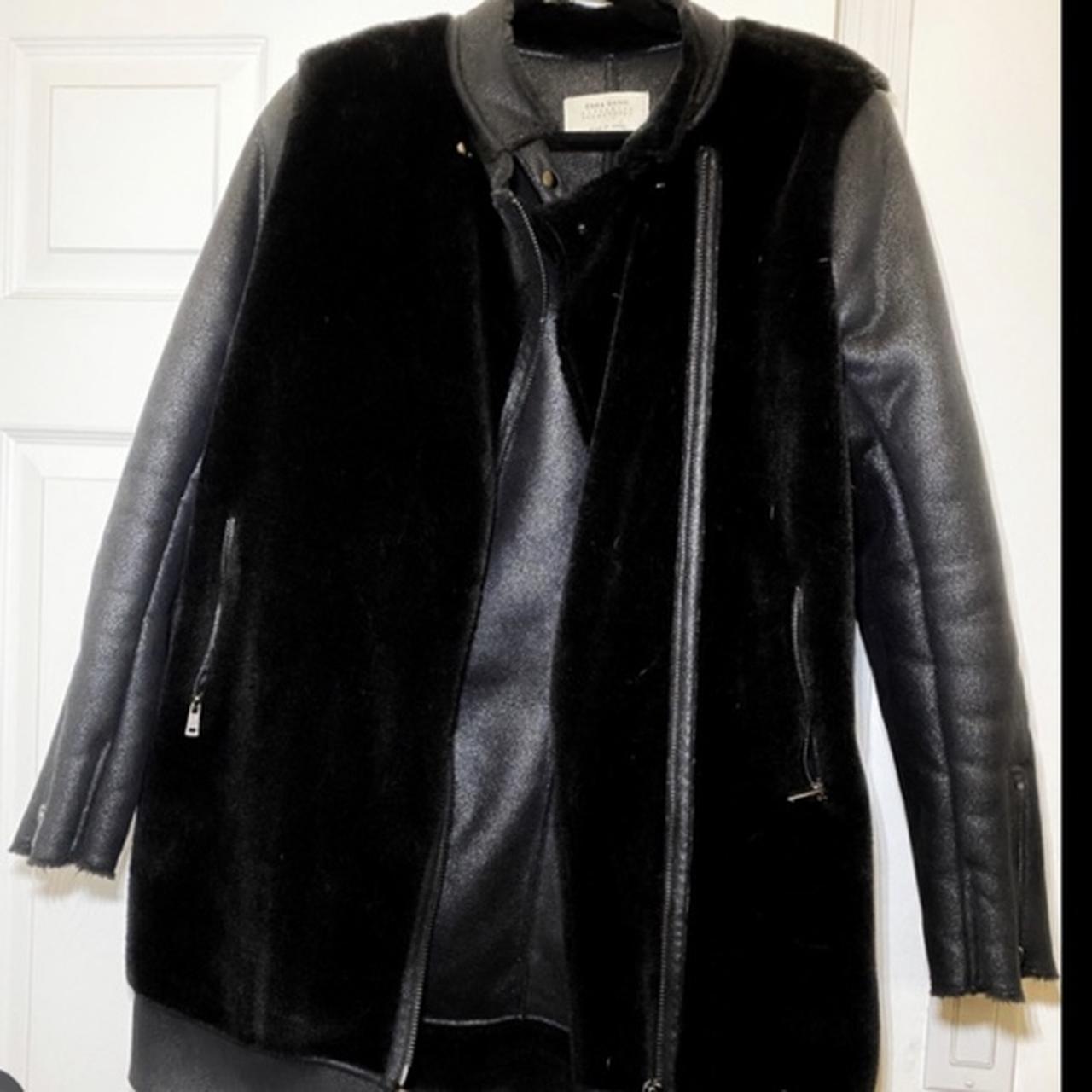 ZARA faux fur leather jacket It’s a soft faux fur... - Depop