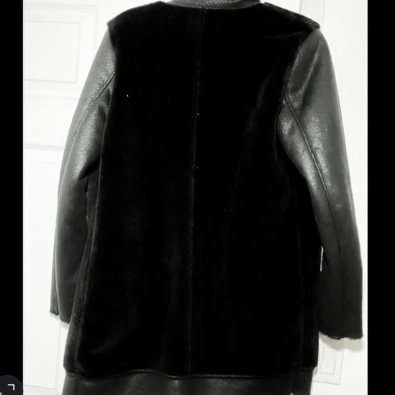 ZARA faux fur leather jacket It’s a soft faux fur... Depop