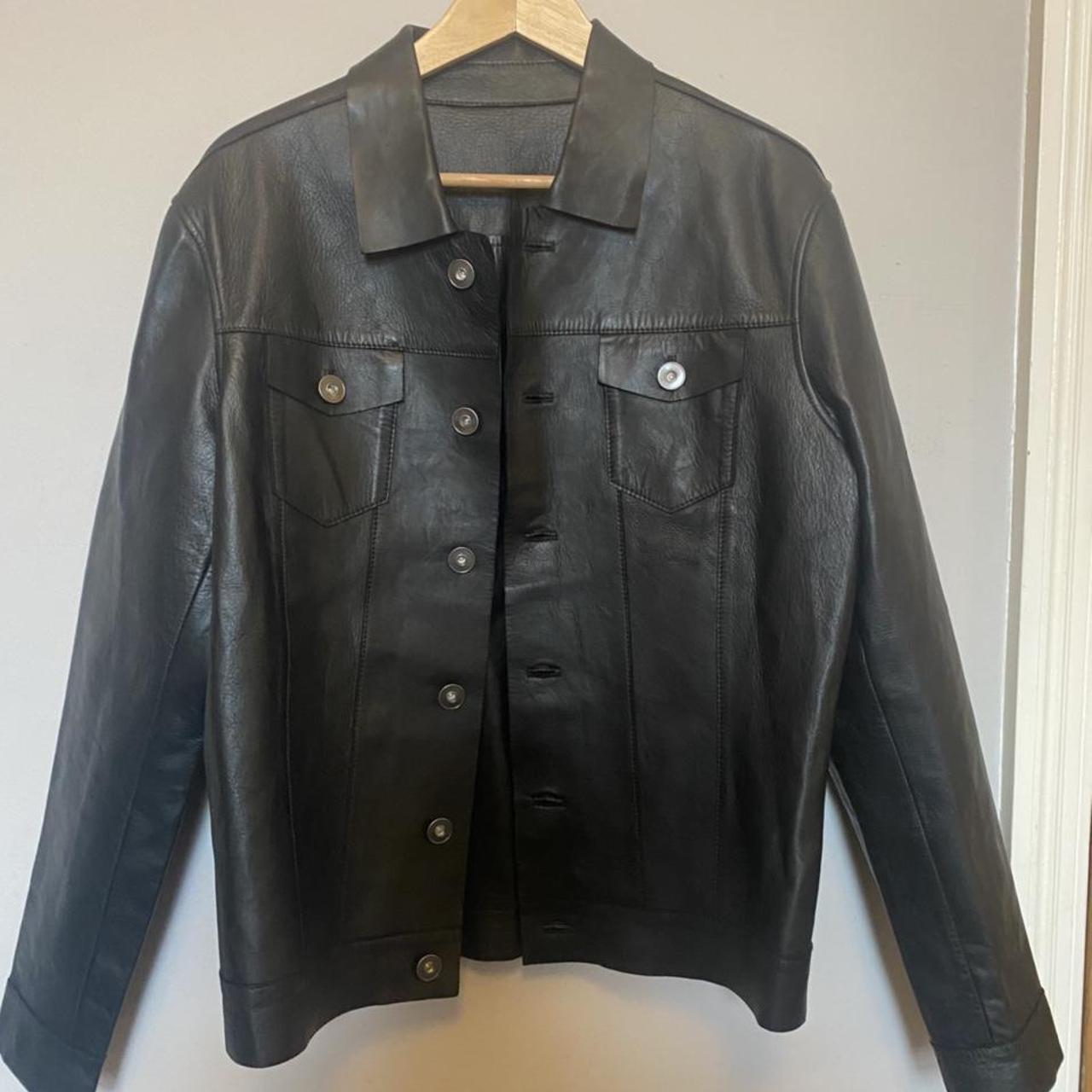 Whistles 100% leather jacket coat. Never worn except... - Depop