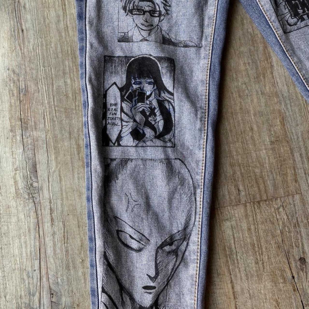 Custom Handpainted customed anime jeans 11  berserk hunterxhunter   Grailed