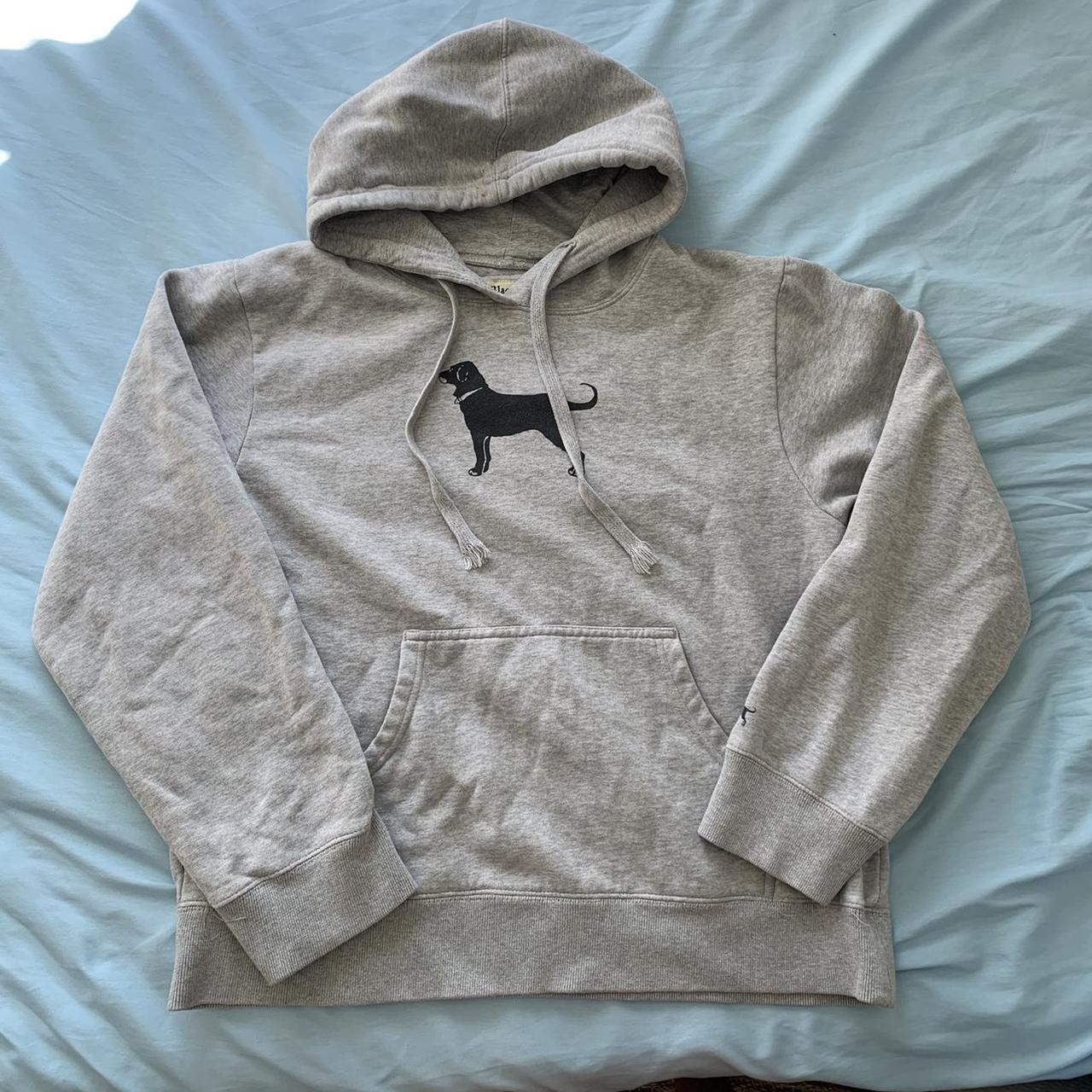 black dog hoodie size large, excellent condition.... - Depop