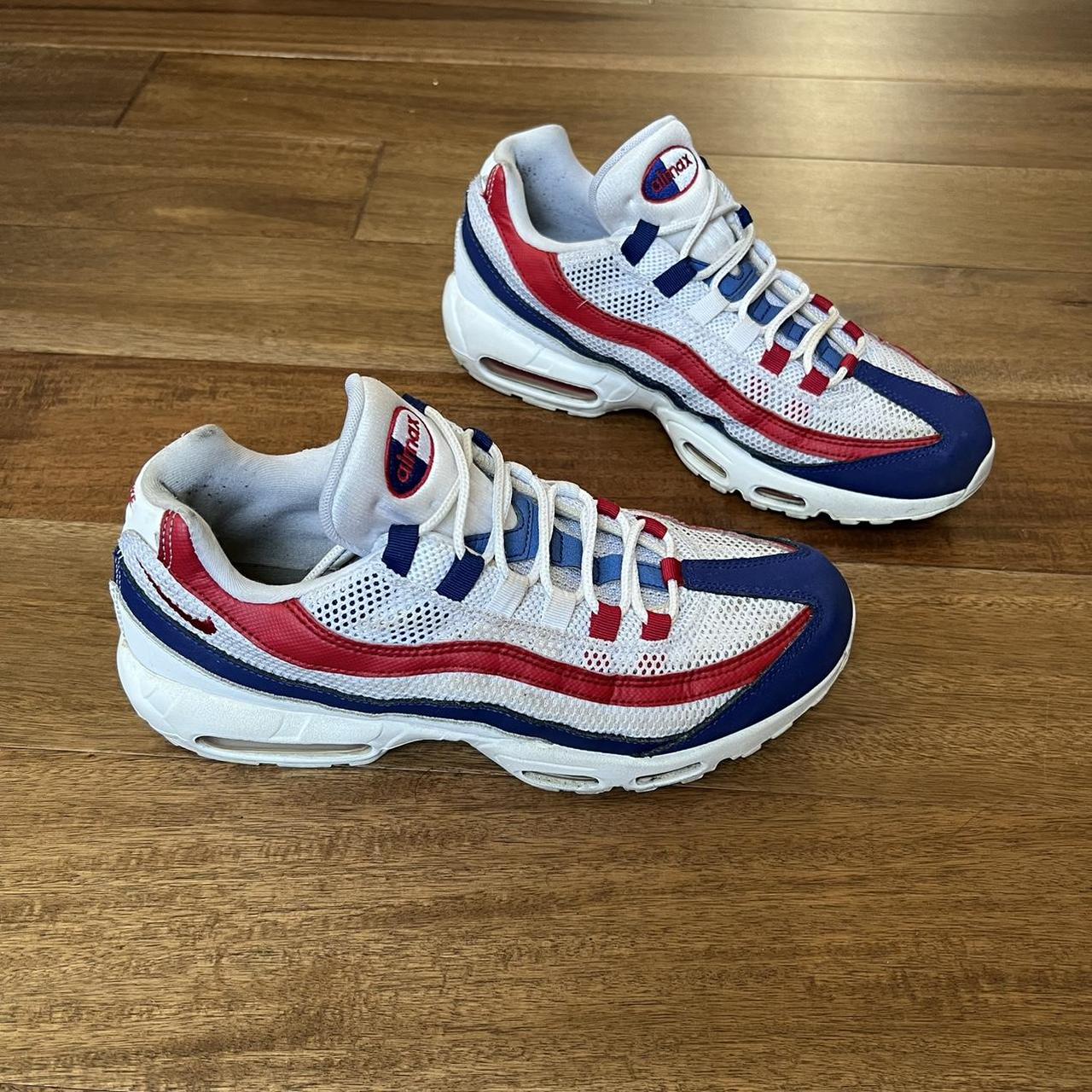 nike air max 95 white deep royal blue gym red