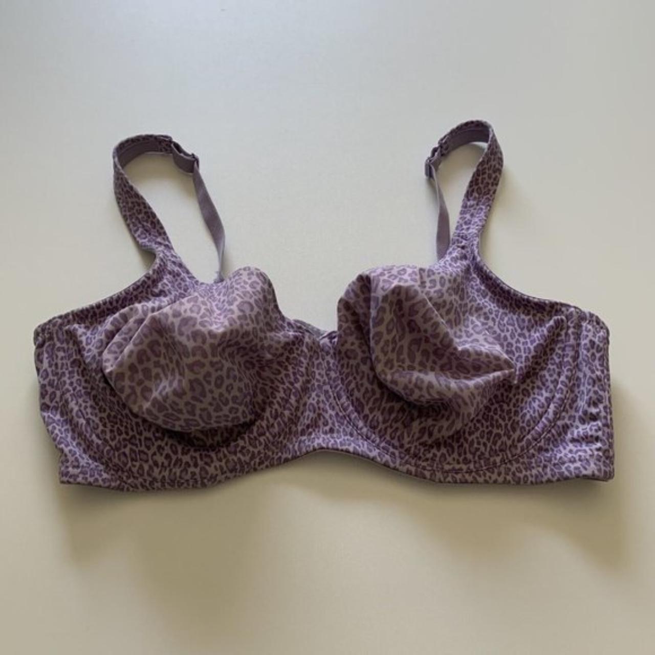 Cacique Women's Purple Animal Print Bra Adjustable - Depop
