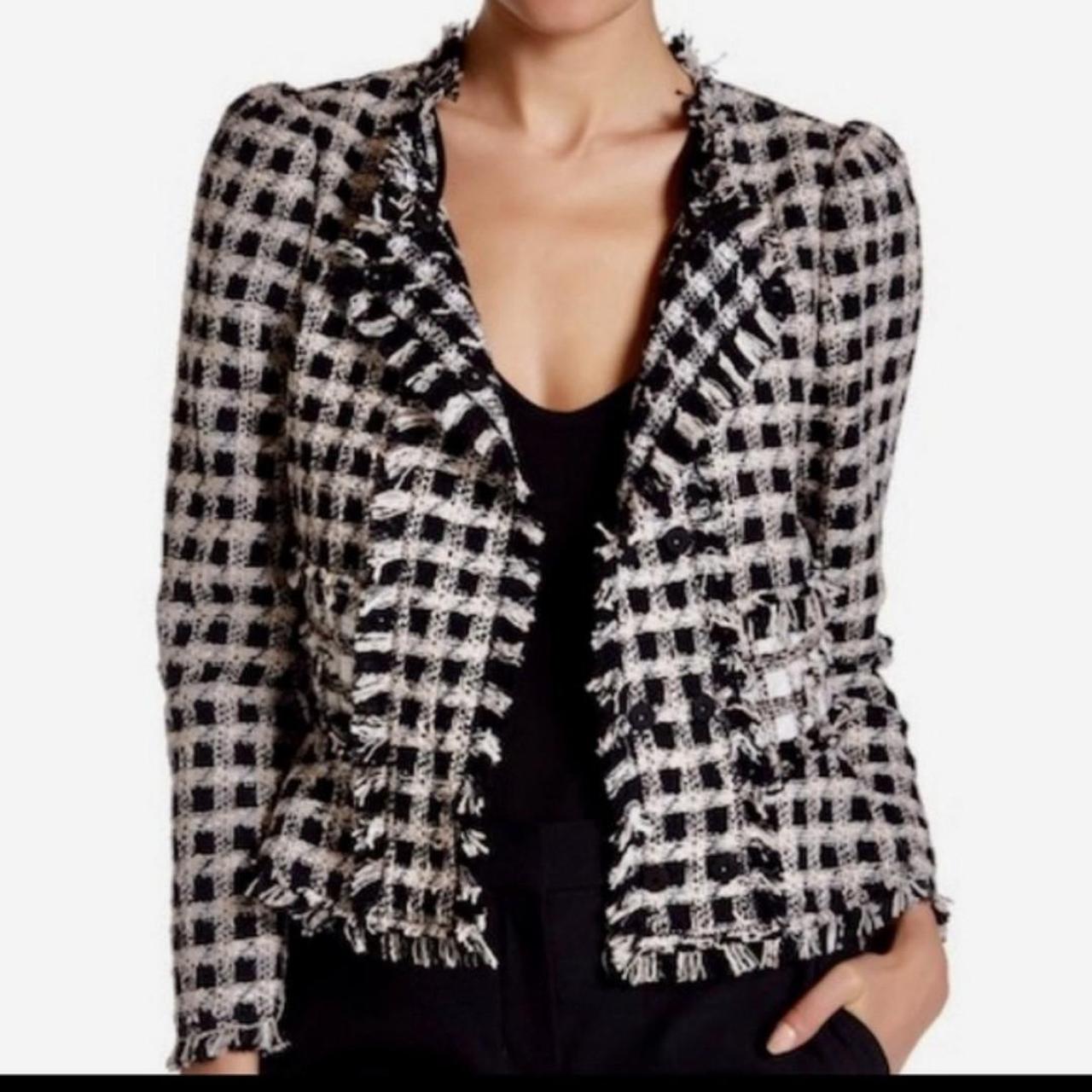 rebecca taylor plaid tweed blazer