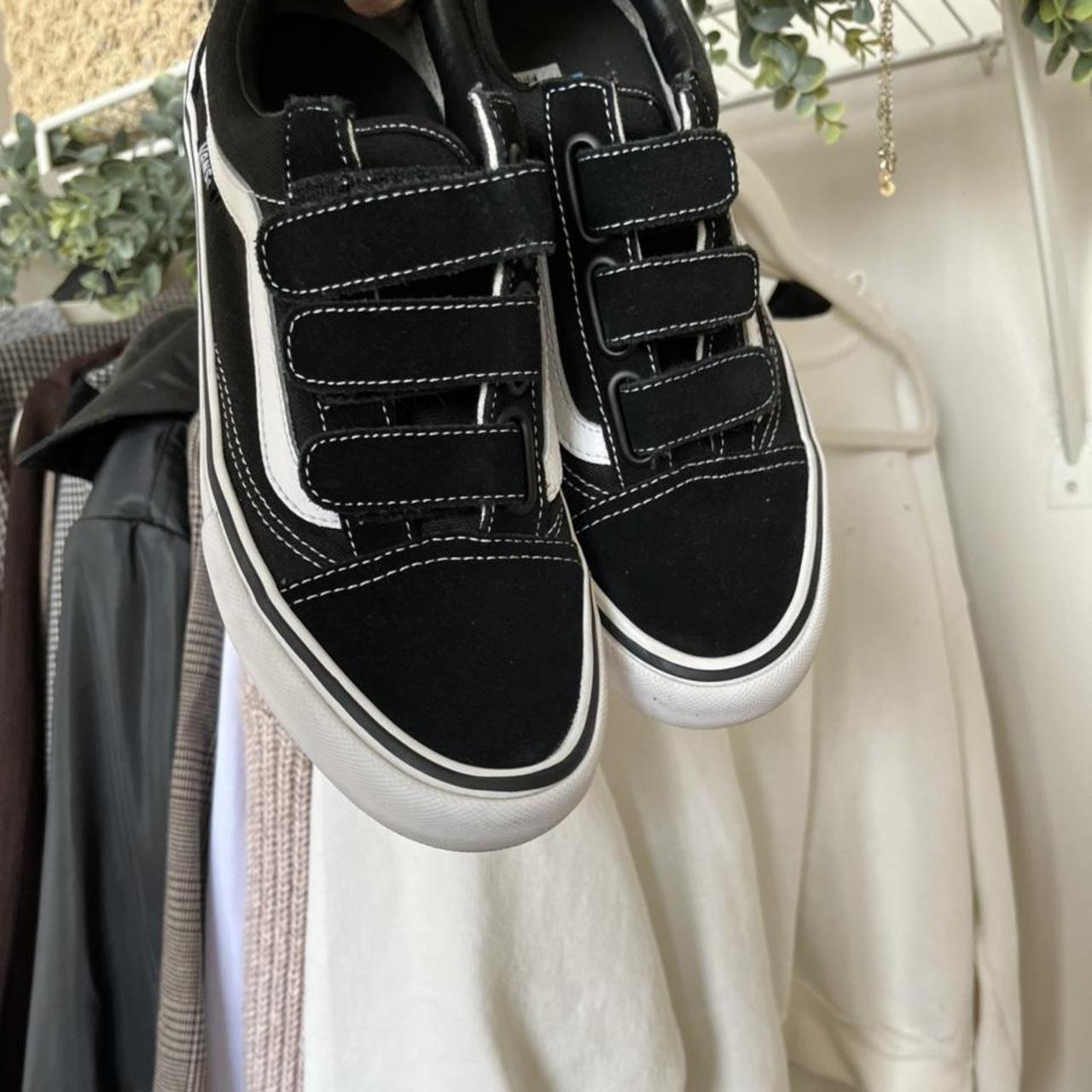 vans black velcro womens