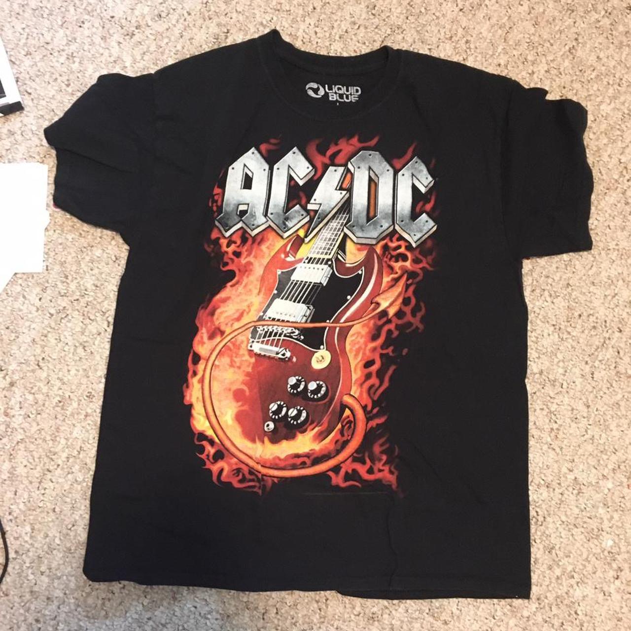 AC/DC rock n roll guitar shirt Only worn a few times... - Depop