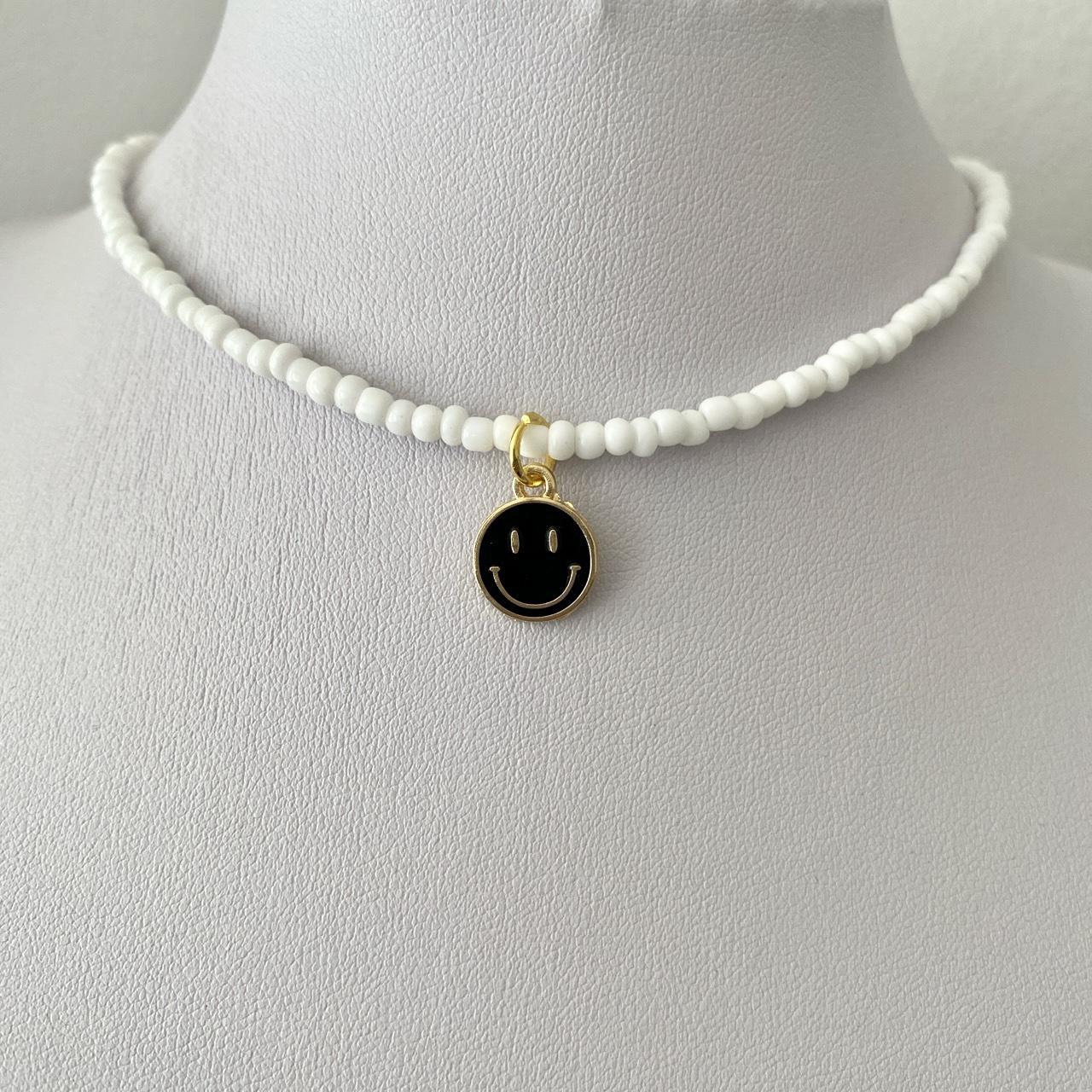 Small white beaded on sale choker