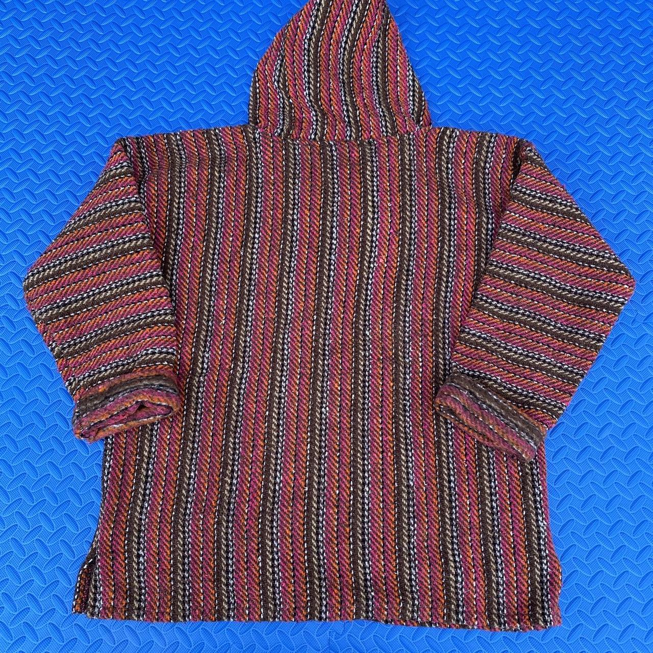 Authentic Mexican Baja Hoodie Handmade in Black... Depop