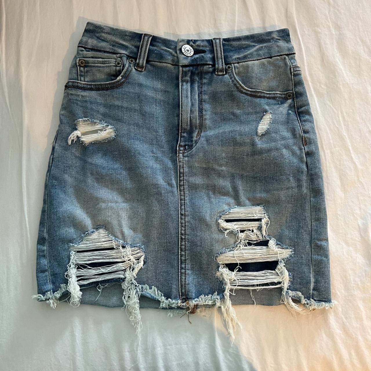 American Eagle Outfitters Women's Blue Skirt | Depop