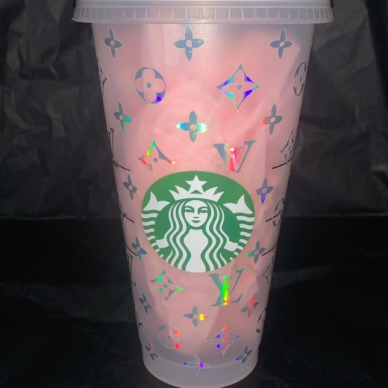 🎀 LV print Official Starbucks Cold Cup 🎀 Reusable - Depop