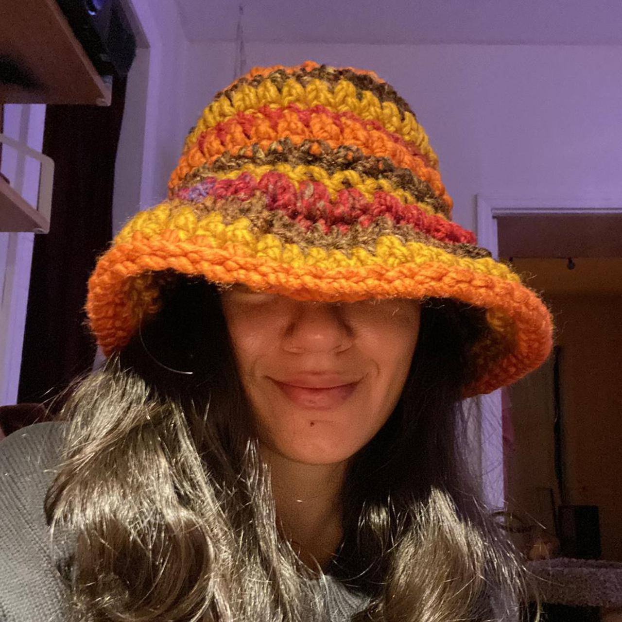 Funky chunky bucket hat ️ Mixedstitch crochet —... Depop