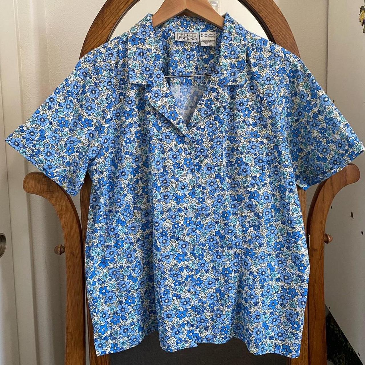 Basic Editions Women's Blue Blouse | Depop