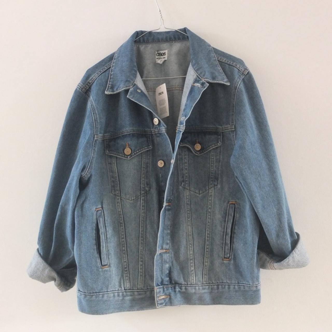 Asos over sized denim jacket, brand new with tags!... - Depop
