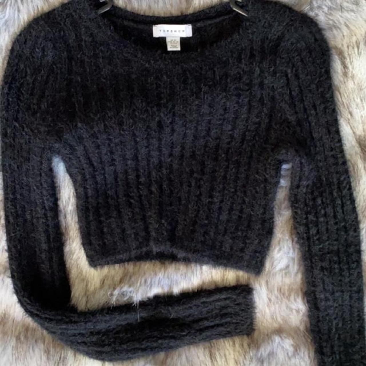 fluffy cropped jumper size xs worn once... Depop