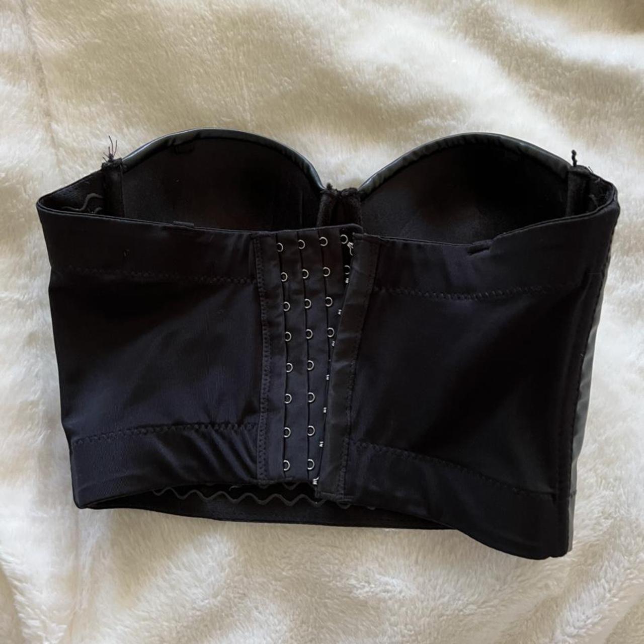 Black leather corset bustier top Size 6, perfect... Depop
