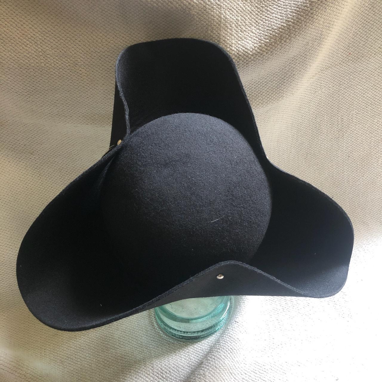 Tricorn wool hat 3 corner hat Tricorn black ... - Depop