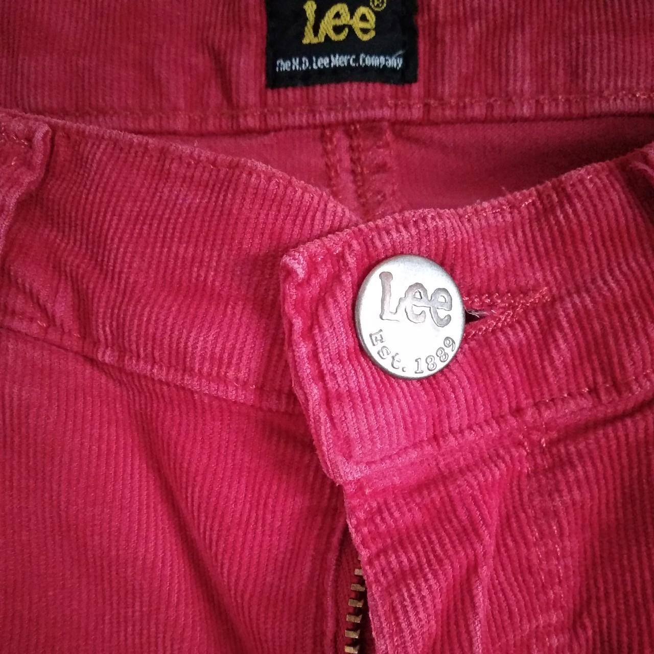 Lee red straight leg corduroy pants Worn a couple... - Depop