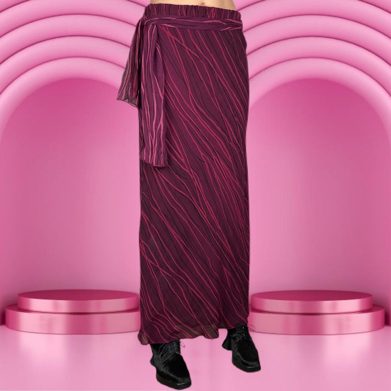 Amazing vintage chiffon maxi skirt with wildly funky