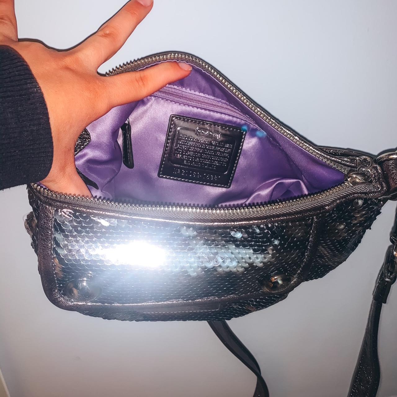 バッグ Coach Poppy Sequins HandBag Purple y2k Coach poppy purple sequin - Gem