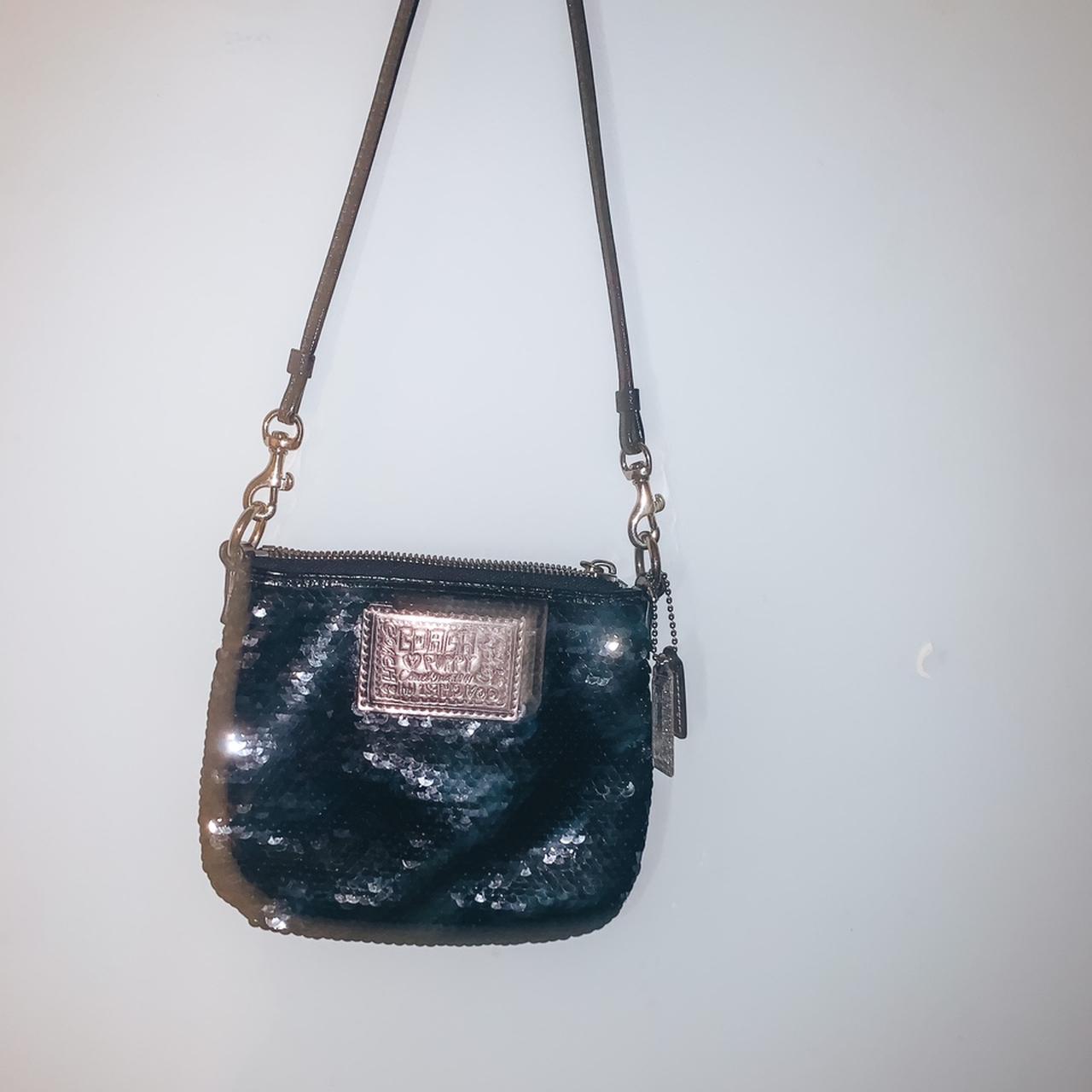 COACH Sequin Poppy Blue Chambray #16303 Handbag Purse LIMITED ED Bling  STUNNING | #1691964152