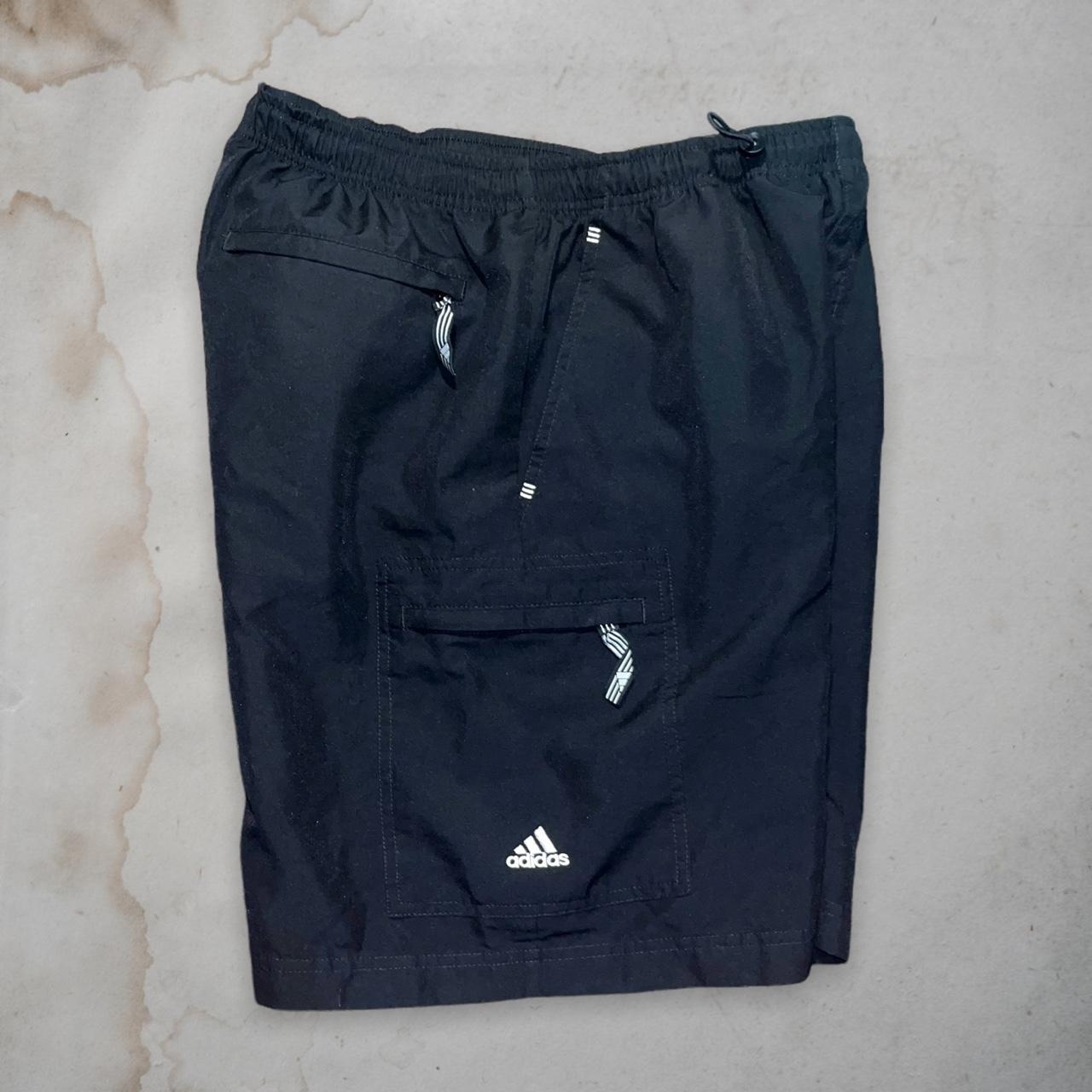 Black and White Adidas cargo shorts for all the bad... - Depop