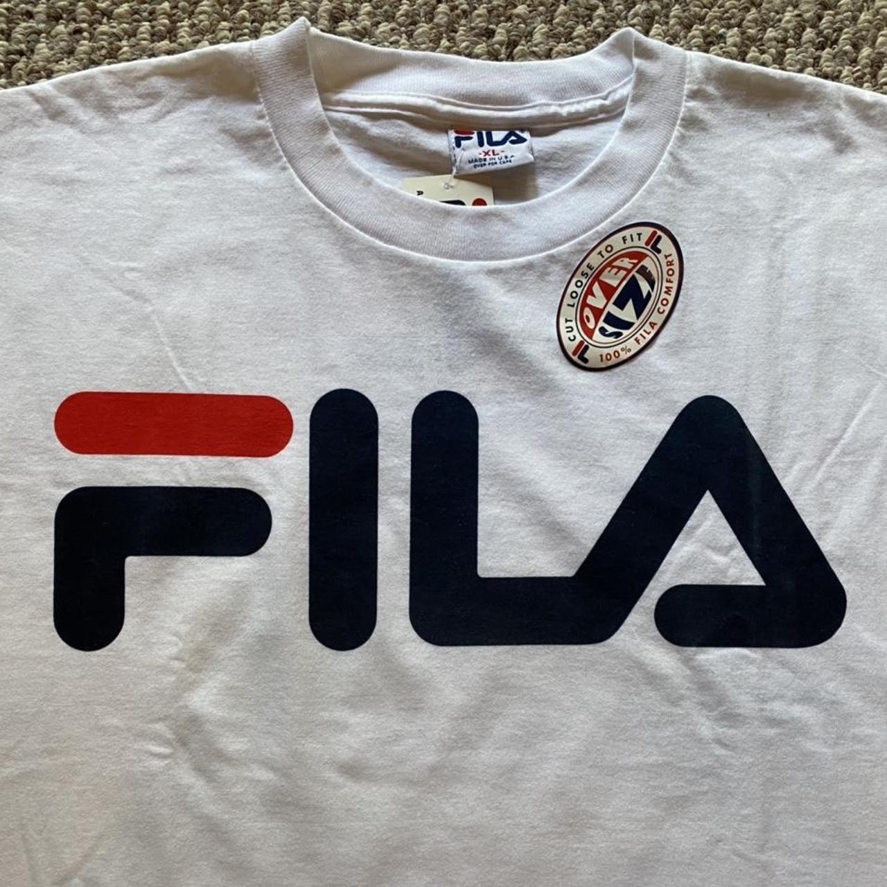 💲 Vintage 90s FILA Tee Size XL Oversized Single... - Depop