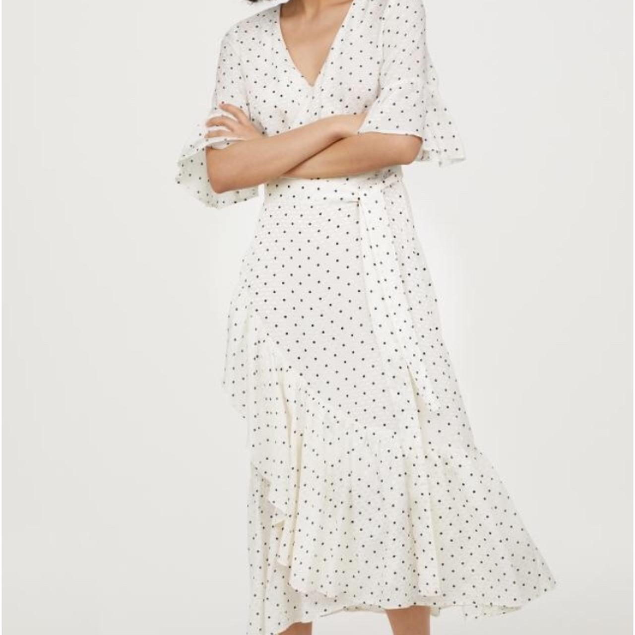 h&m polka dot dress white