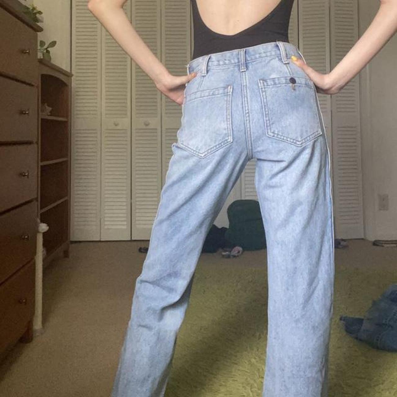 Brandy Melville Polly jeans. Mid-rise, light wash... - Depop