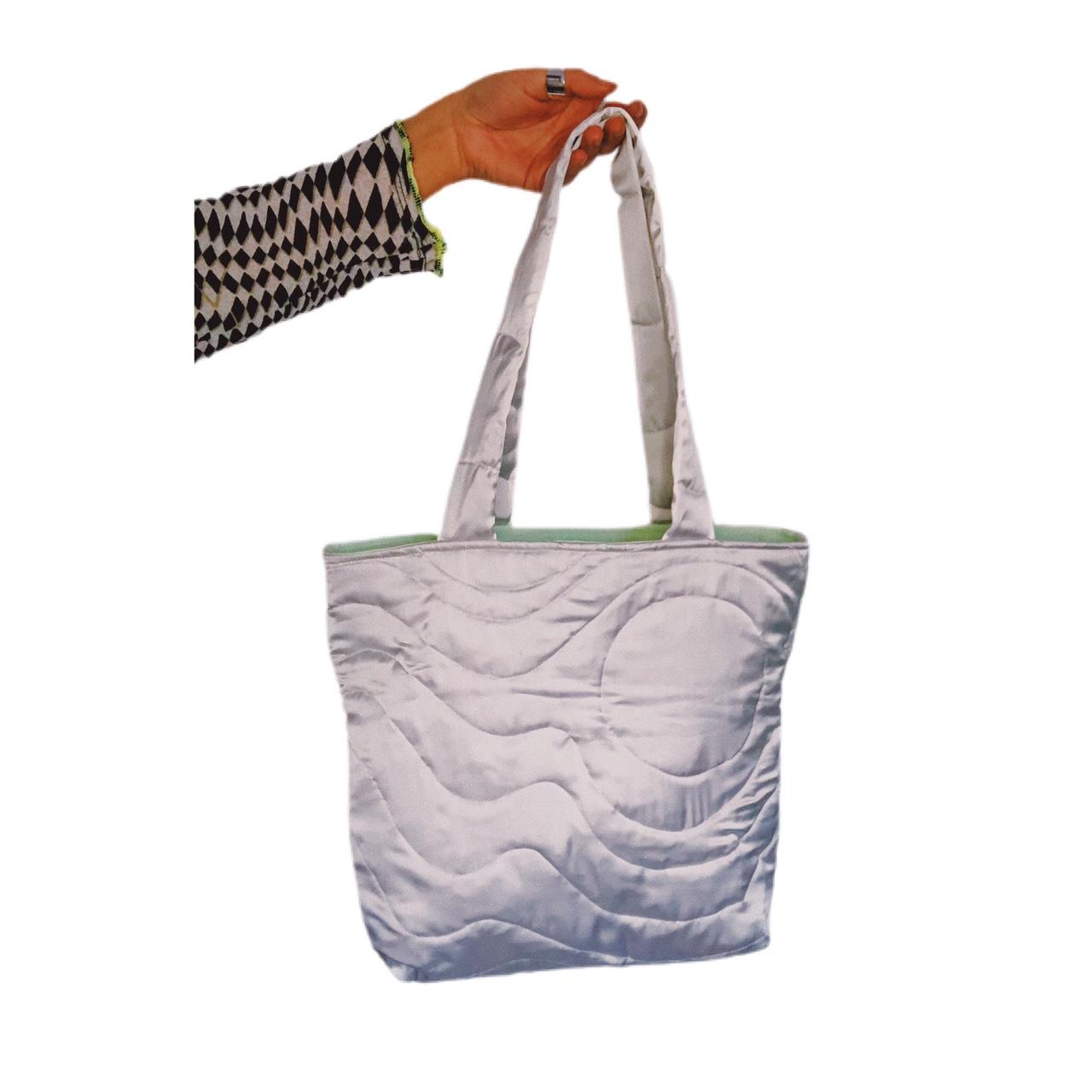 Women's Silver and Green Bag