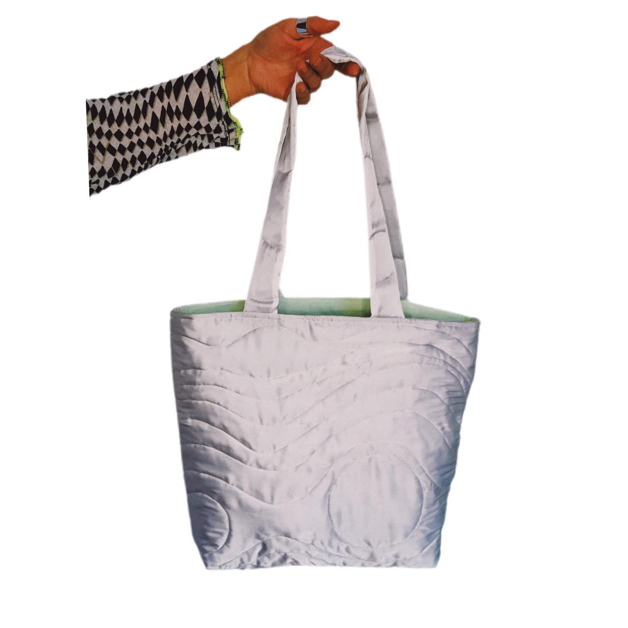 Women's Silver and Green Bag (3)