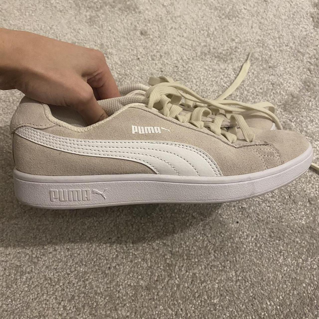 puma cream suede trainers
