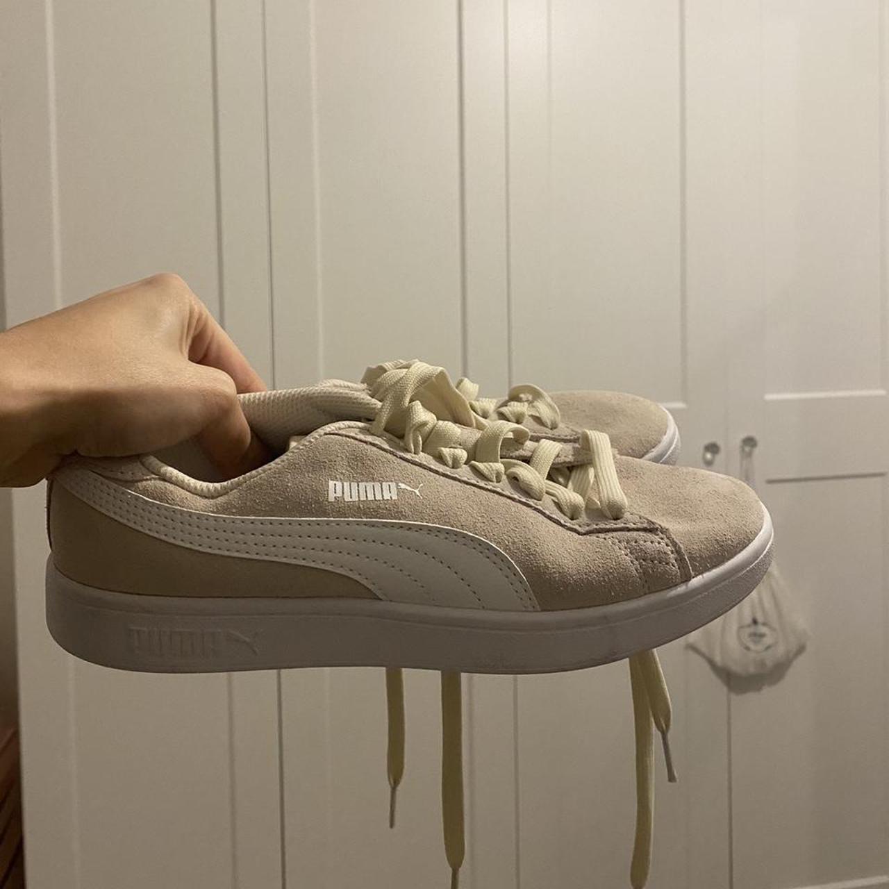 puma cream suede trainers