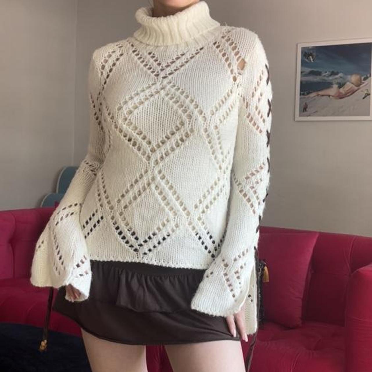 Knit Crochet Turtleneck Model Is 55 Size Depop