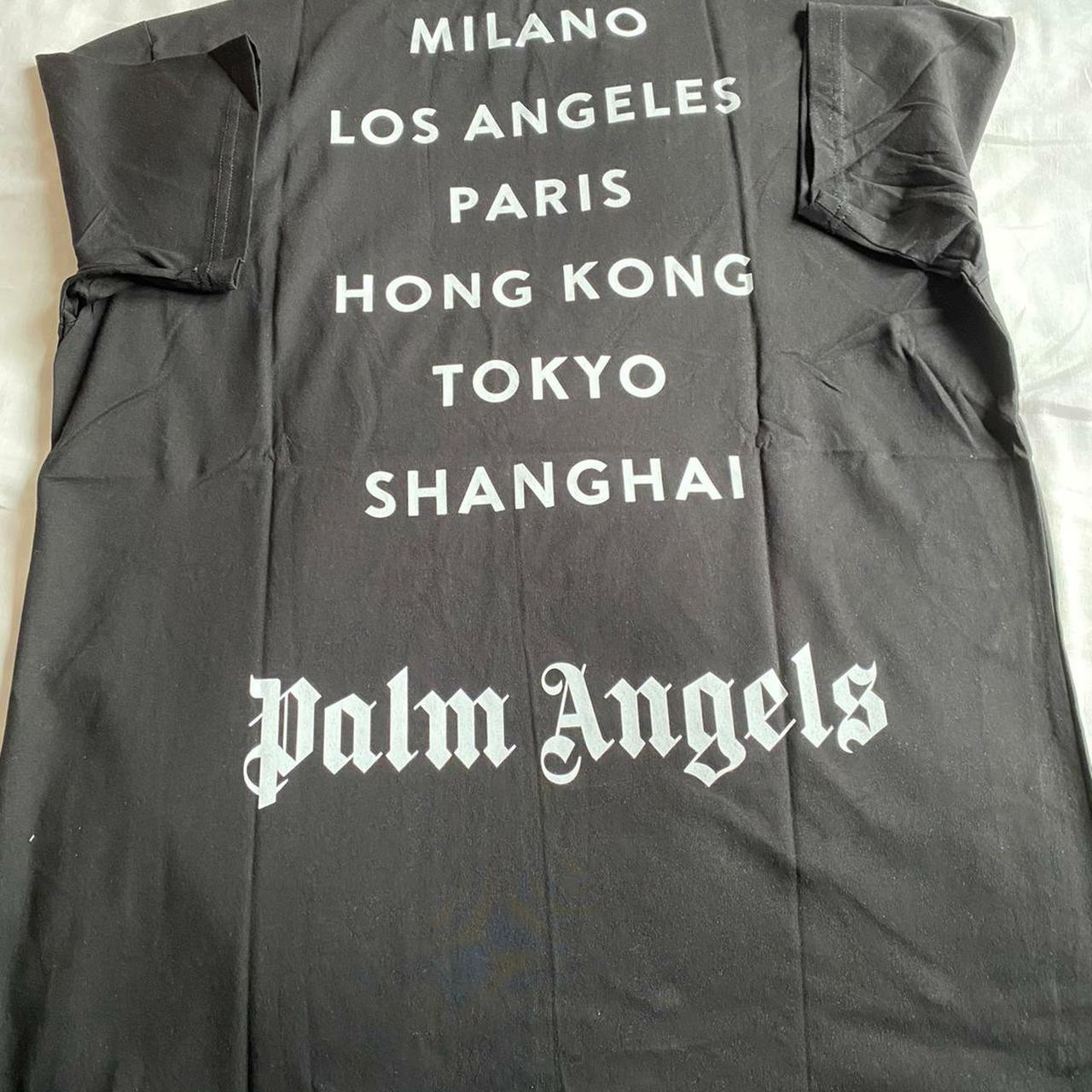 Black on black Paris Palm Angels Meduim Men T-shirt - Depop