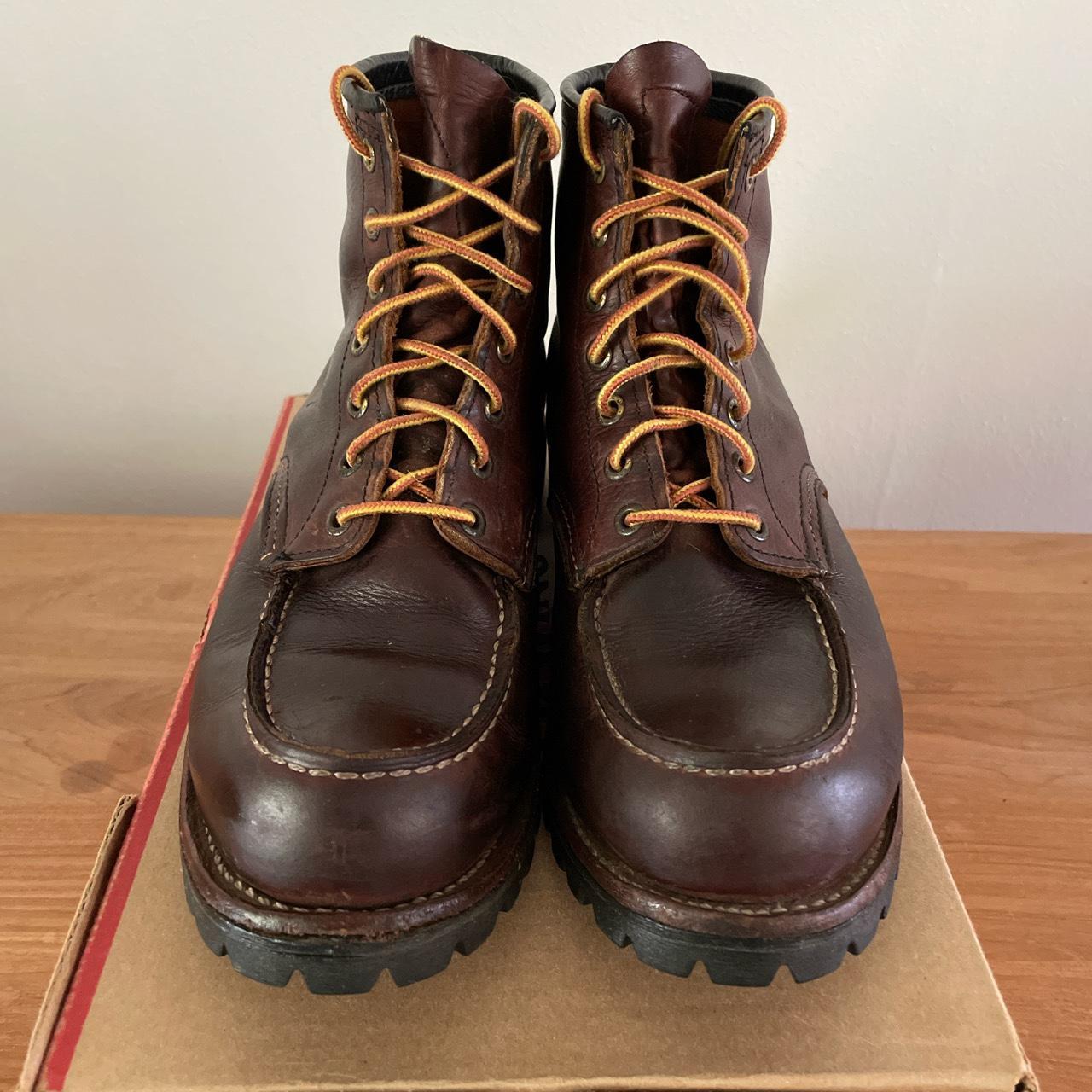 Redwing Men's Burgundy and Brown Boots | Depop