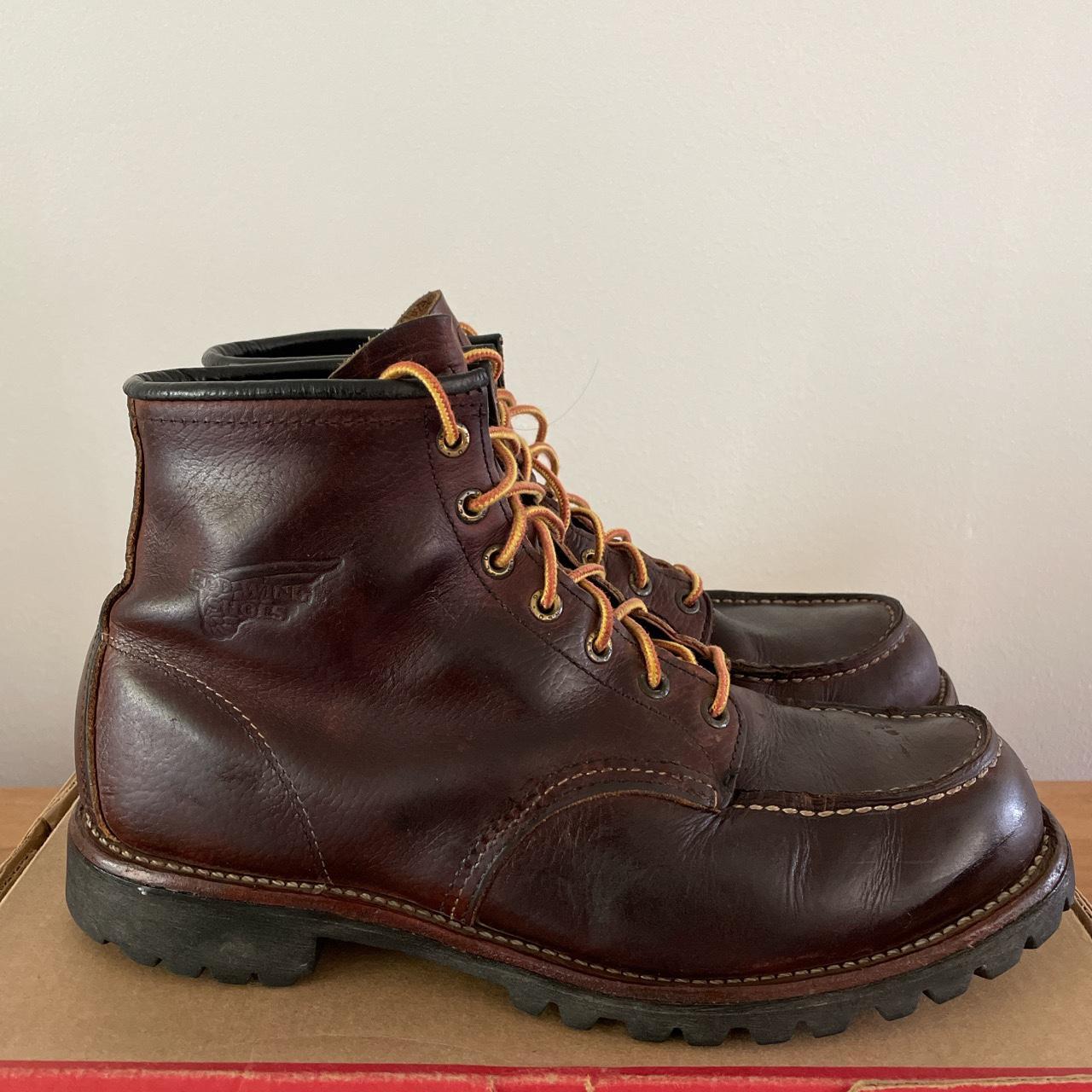 Redwing Men's Burgundy and Brown Boots | Depop