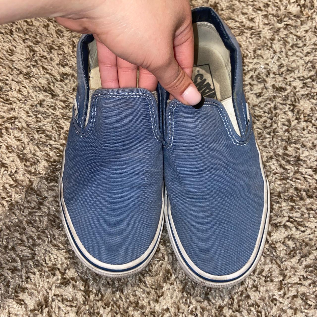 Blue slip on vans, worn a good amount of times but... Depop