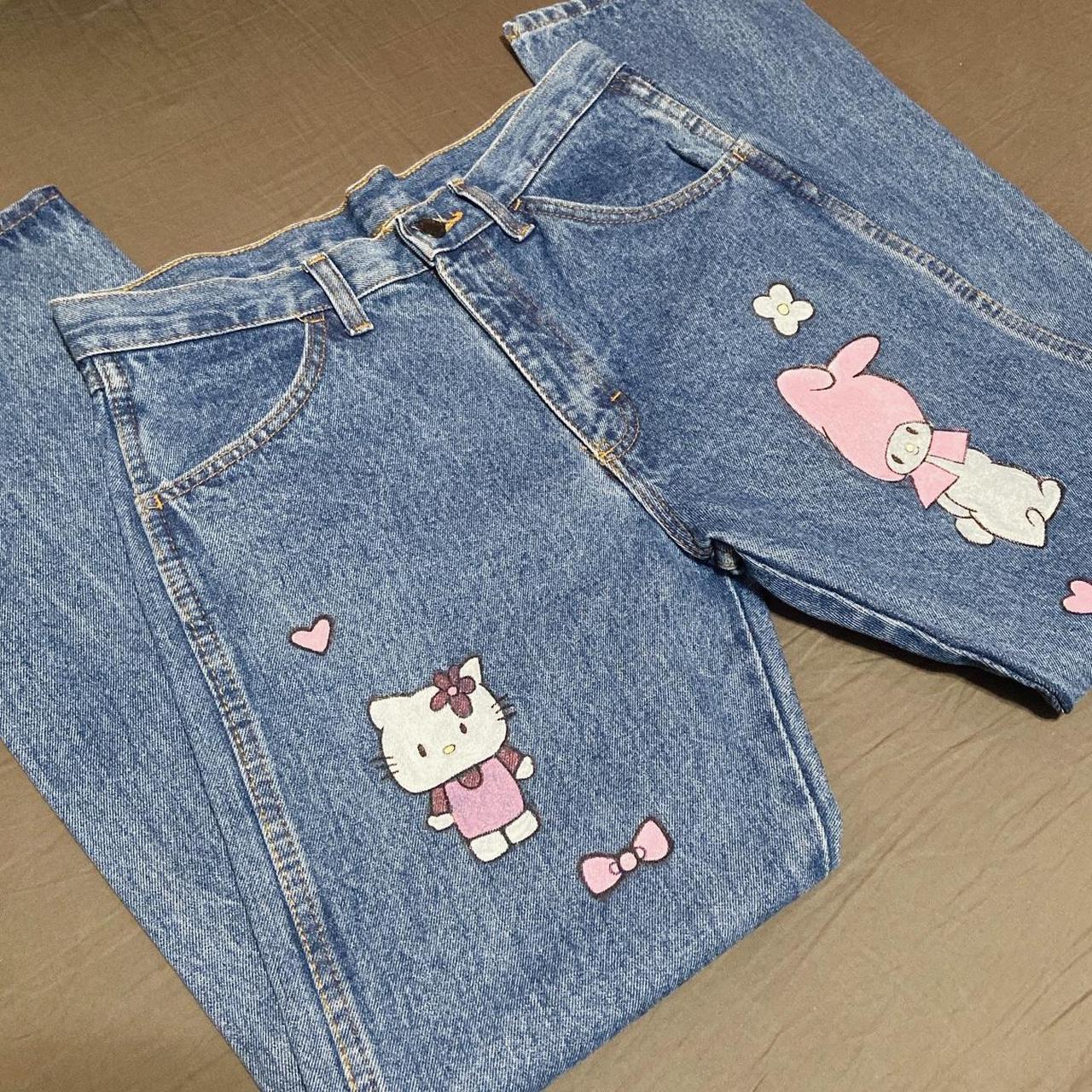 CUSTOM Sanrio Hello Kitty/My Melody Jeans 😻💕 -Great... - Depop