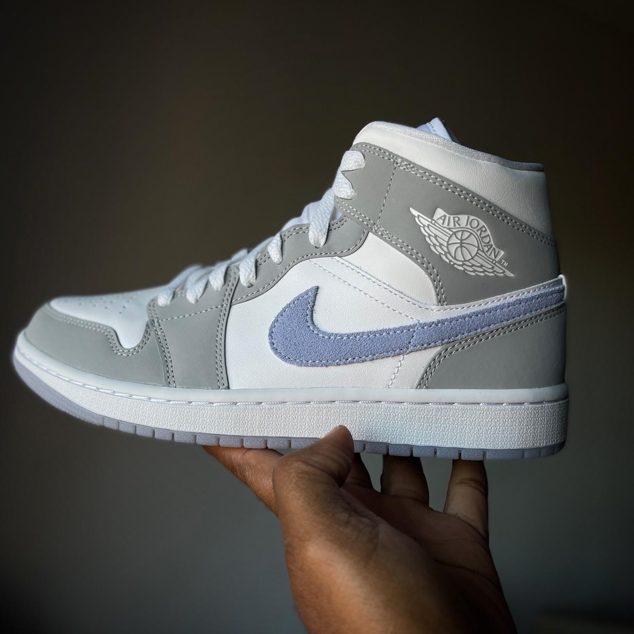 Jordan 1 mid Wolf grey #jordan1 #sneakers - Depop