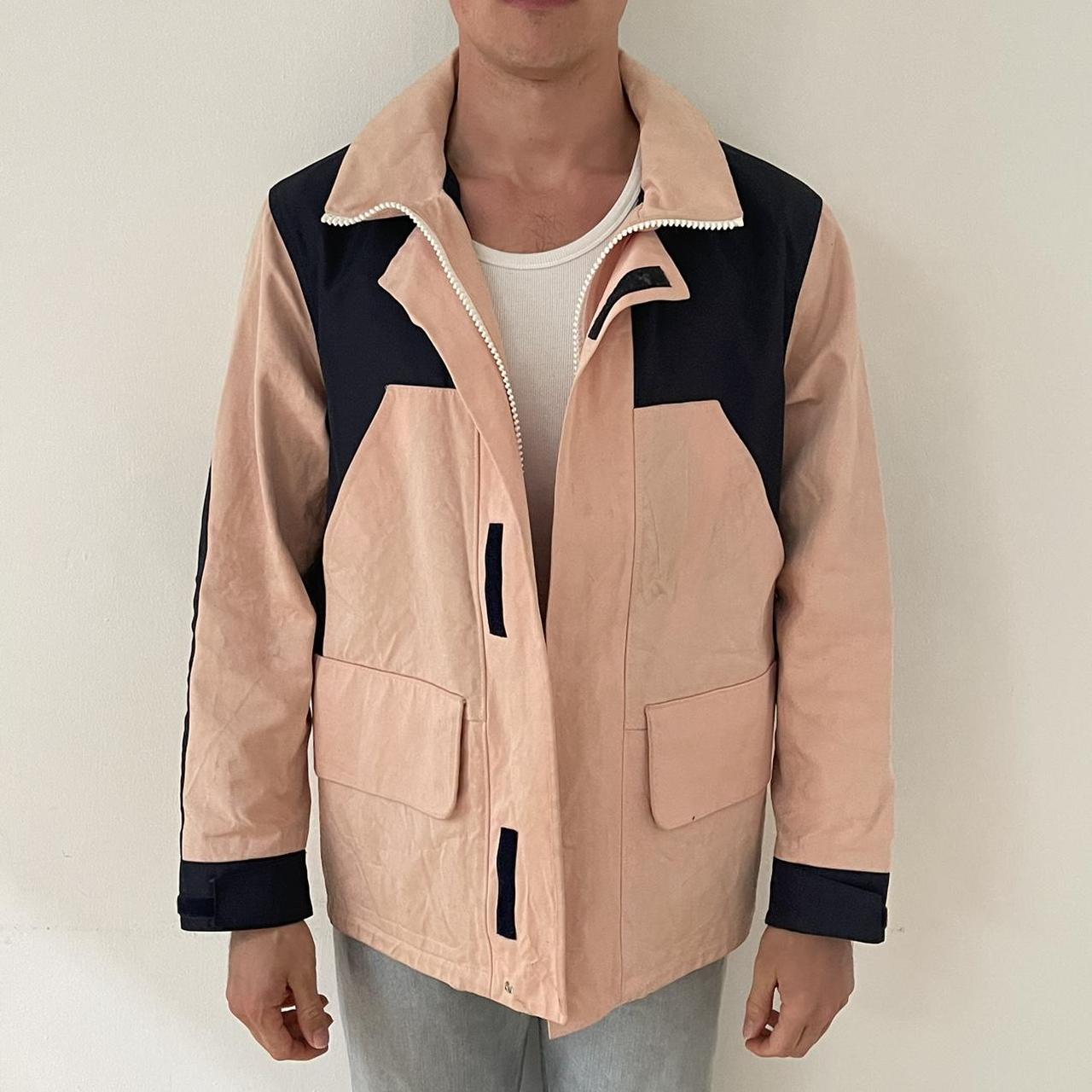 ACNE studios pink and navy mens Mt2002 Parka Jacket Depop