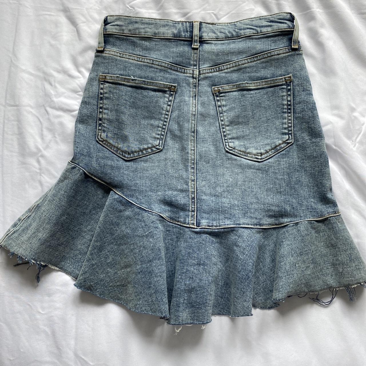 River Island Denim Skirt. Worn once and in perfect... - Depop