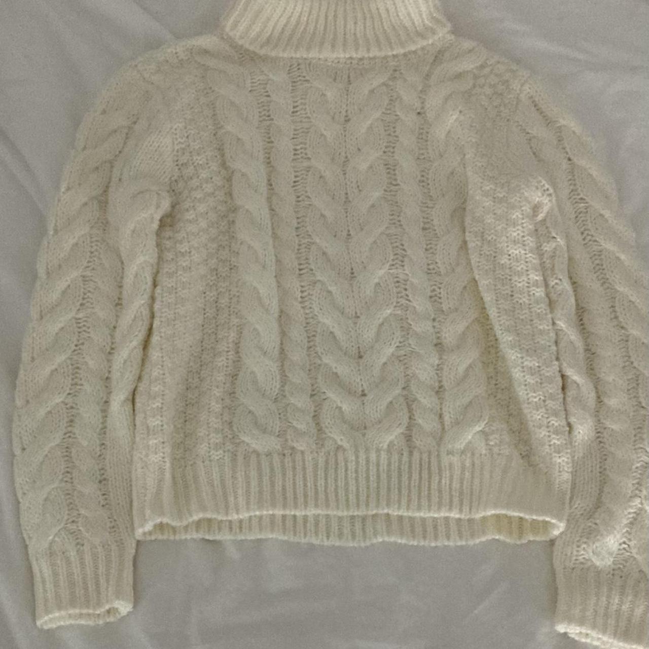 Chunky knit sweater, creme colored. US size medium.... - Depop