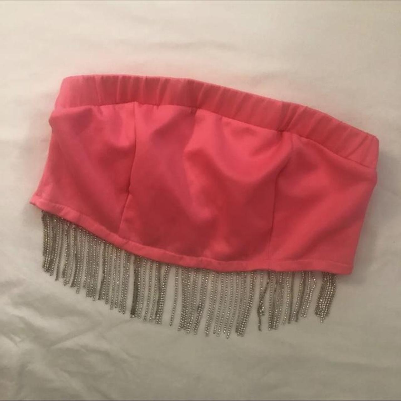 Capsule Eleven Women's Pink and Silver Crop-top