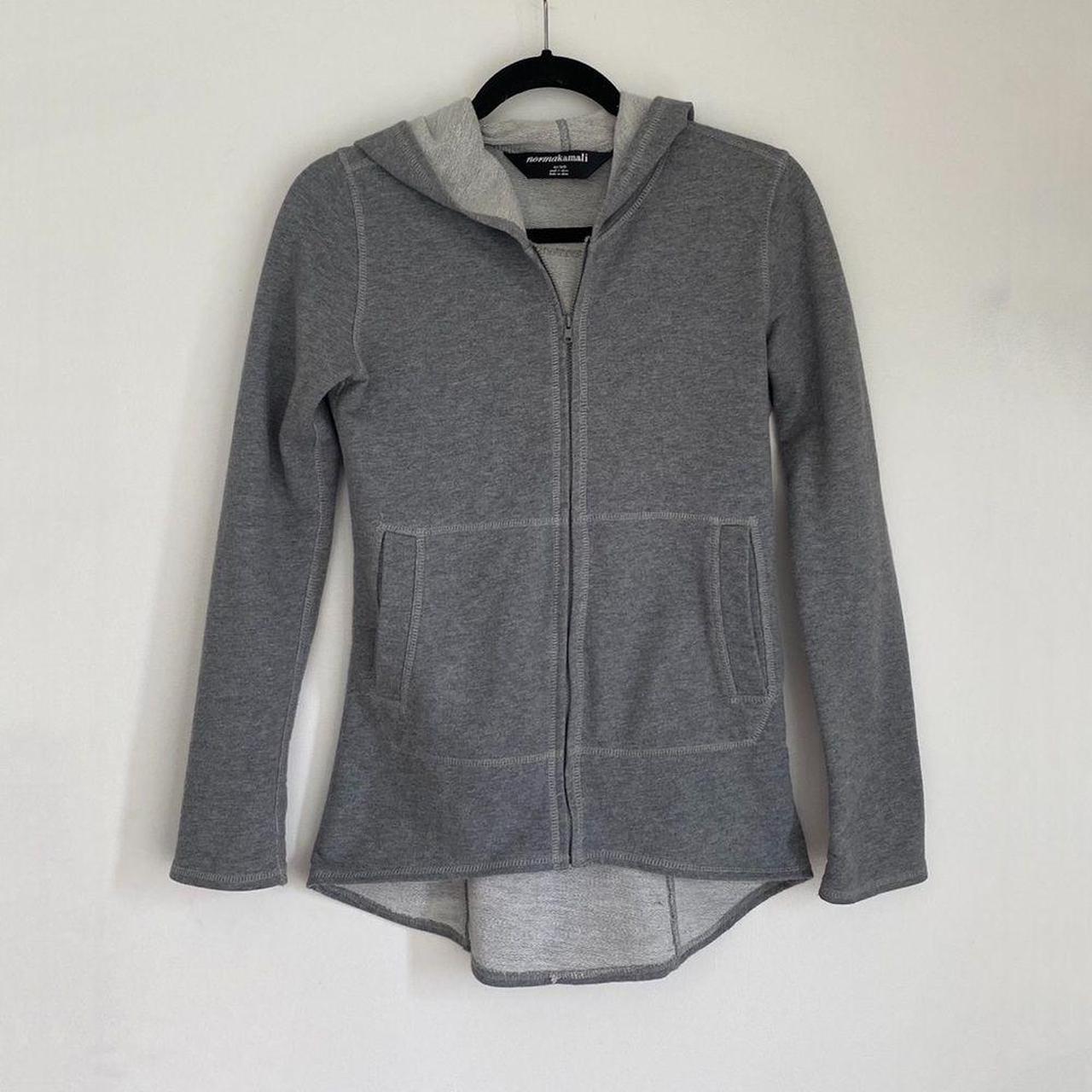 Norma Kamali gray zip up hoodie in size xs. Good... - Depop