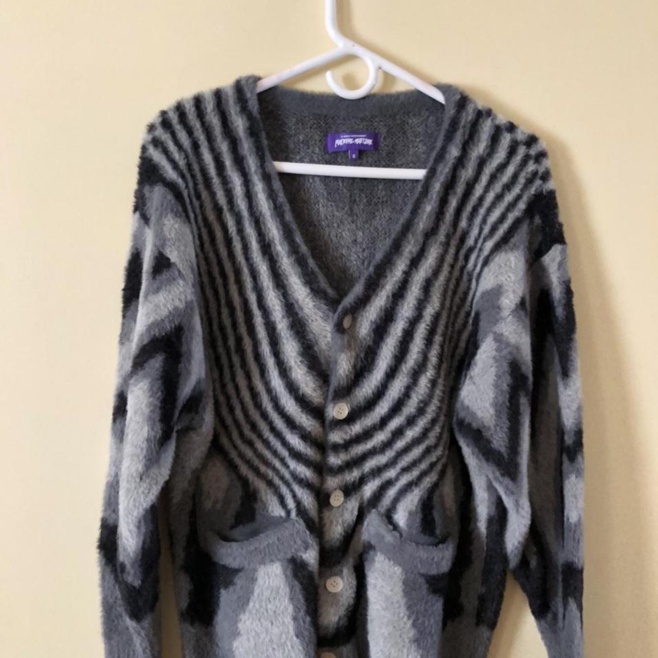 Fucking Awesome - Acid Hairy Cardigan- Black 100%... - Depop